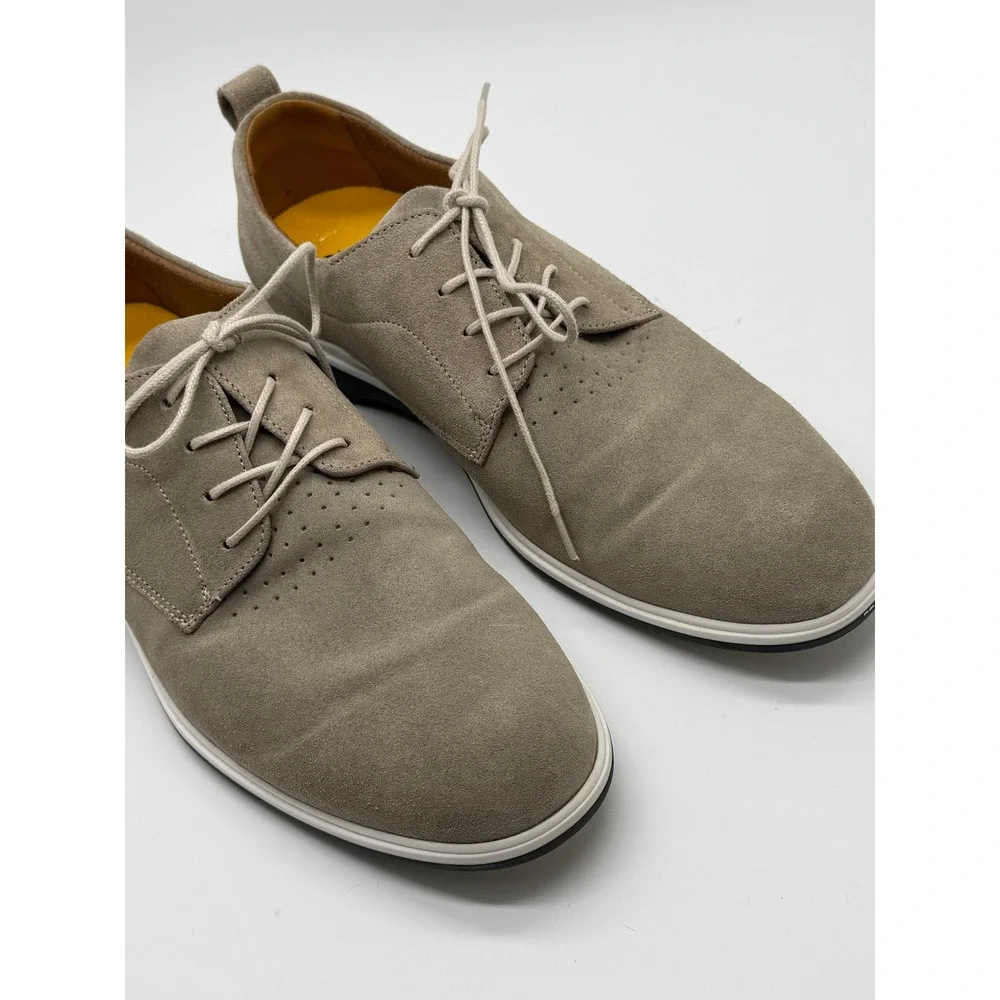 Amberjack The Original Navy Suede Derby Dress Shoes Men Sz 10.5 Gray Portugal